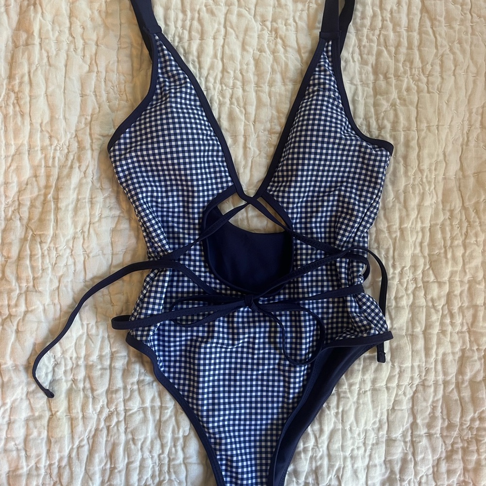 Gingham one piece swimsuit